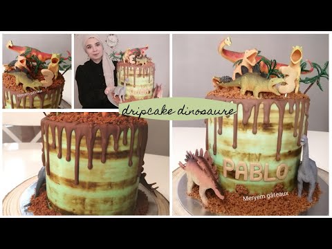 Drip cake dinosaure au spéculoos