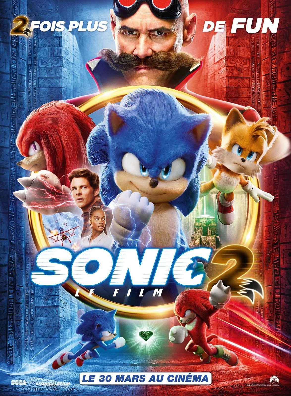 L'affiche du film Sonic 2, le 30 mars au cinéma.
